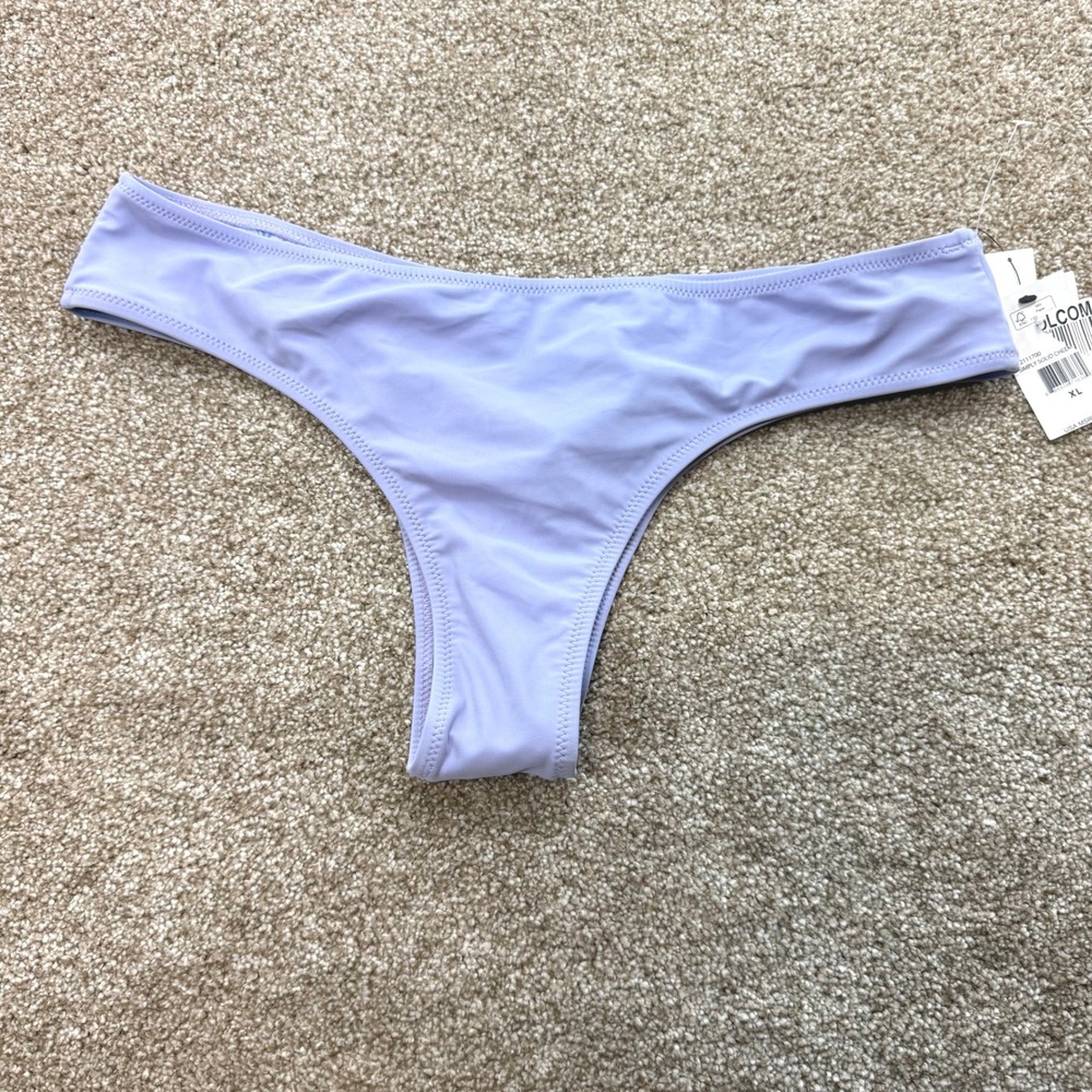 Volcom Simply Solid Cheeky Bikini Bottom Lavender Purple XL NEW Swimwear Swim